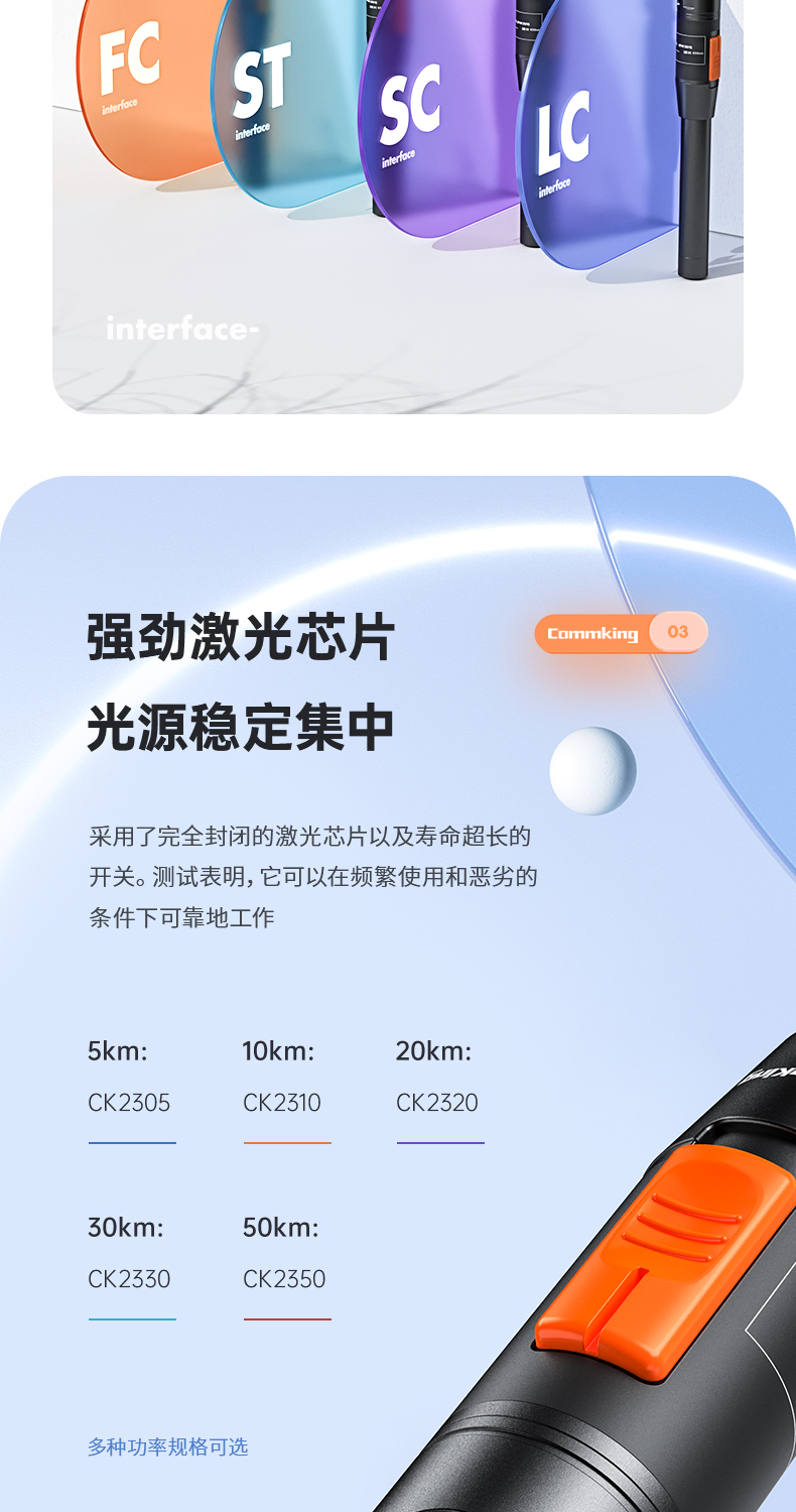 通信汪CK2300系列光纤红光笔