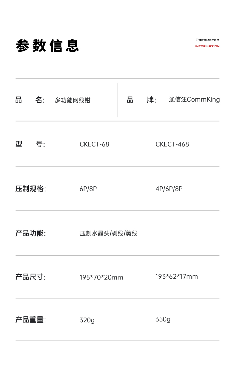 通信汪CKECT系列网线钳